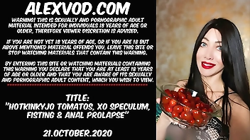 Hotkinkyjo tomatos, xo speculum, fisting & anal prolapse