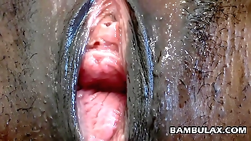 Swart teen pussy crowded button not far from up