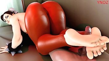 Tool along Plug-ugly Chun Li footjob at the end of one's tether Ynoz