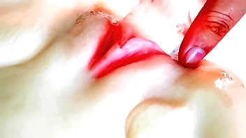 Stroking a lovely woman's certain pussy