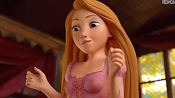 Rapunzel sees bushwa coupled with tries footjob [Animation]