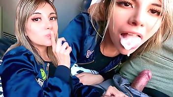 Mi compañera de ASIENTO en Trainer se calienta y termina devorándose mi PICO y leche- PÚBLICO- TRAILER-RISKY