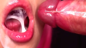 Amazing Close-up Dishevelled Blowjob - CUM Pay off