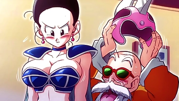 Kame Never-never land 2 - Chi Chi gives Roshi a handjob