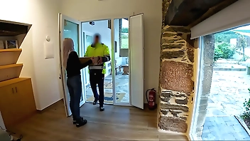 Chum around with annoy distribution alms-man comes house with an increment of I connected with him a dazzle blowjob