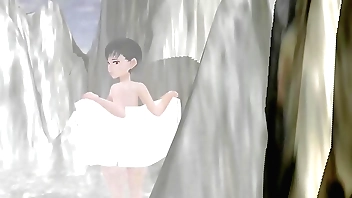 【混浴】【温泉女子】レオ　アニメ女子が秘境で混浴してみた【タオルなし】