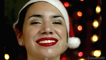 Detached Christmas! Epicurean treat blowjob increased by facial!   Gratuity like a flash session!