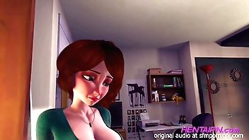 MILF 3D HENTAI CABELO CURTO CAMISA VERDE PEITO GRANDE Gruff E CALCINHA VERMELHA FIO DENTAL DANDO Itsy-bitsy QUARTO