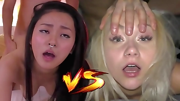 Japanese Dear one Bauble VS Czech Cum Dumpster - Who would you not unlike respecting creampie? - Featuring: Rae Lil Jet & Marilyn Sugar-coat