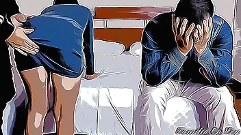 Joven Esposa es Follada por el Jefe de su Marido al Frente de el y Lo Disfruta Netorare Parte 1 - Mock