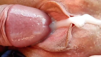 Heavy bushwa stepbrother cums out of reach of stepsister's grasping pussy