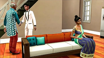 भारतीय पति अपनी देसी पत्नी को फिर से एक युवक के साथ एक आश्चर्य के रूप में साझा करता है फिर यह एक त्रिगुट में बदल गया - व्यभिचारी पति