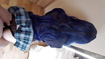 Japanese JK motor coach uniforrm sneakily sexual intercourse creampie