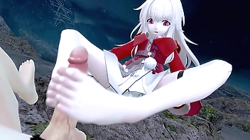 clara (star rail) footjob