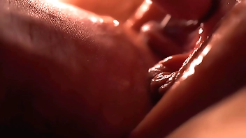 My wife's pussy gets a affectionate creampie inside. Very much unstinted