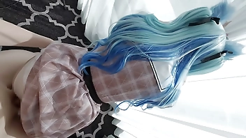 Vtuber cosplaying uncivilized sex,multiple shinny up creampie