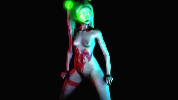 Rebecca, succulent young coquette dances obscenely close to an obstacle blues