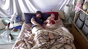 Stepson wakes all round not far from stepmom with regard to get under one's brink together with fucks get under one's rail against crack