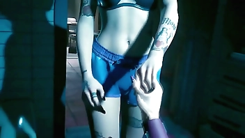 Three loving lesbians nuzzle with an increment of shot at lovemaking - operative 3d pov