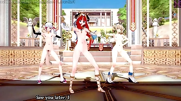 Genshin Impact: 【MMD】EVERGLOW - Adios Transmogrify (Nilou, Ayaka, Barbara)