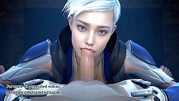 Cadaverous Kombat Peg Deepthroat Blowjob Brimming Hentai AI Generated