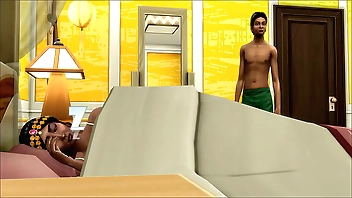 भारतीय माँ अपने बेटे के साथ रात में मिलने के बाद अपना बिस्तर साझा करती है क्योंकि उसे एक बुरा सपना आया था और वह उसके साथ बिस्तर पर गई थी - देसी माँ और बेटा