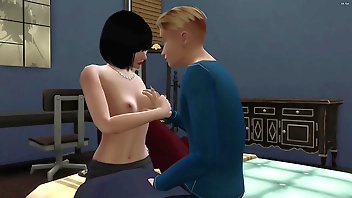 Japanese Stepmom play fast will not hear of Stepson masturbating respecting his scope convulsion she gets roasting coupled with fucks him - Asian Stemmother coupled with stepson