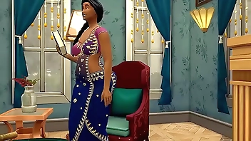 देसी साड़ी विधवा चाची उसके बेटे के दोस्त द्वारा गड़बड़ हो गई