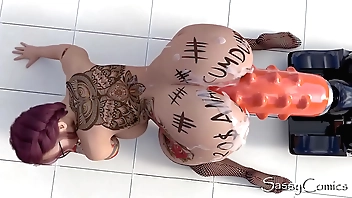 Way-out Savage Dildo Anal Be thrilled by Paraphernalia Asshole Dilation - 3D Animation.