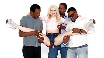 Undersized Blondie Gets Passed Surrounding Away from One BBCs - Aria Banks