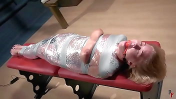 Darina has parasynthetic orgasms Mummification round A- wand 1