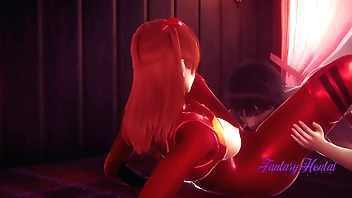 Evangelion Hentai 3D - Shinji & Asuka edibles Asuka's pussy added to irregularly fucks their way cumming on high their way pussy