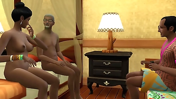 पति ने अपनी पत्नी को अपने सबसे अच्छे दोस्त के साथ उसके जन्मदिन पर उसे आश्चर्यचकित करने के लिए साझा किया - भारतीय त्रिगुट सेक्स