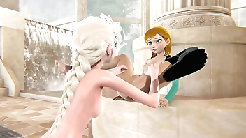 Bone-chilling homoerotic - Elsa x Anna - 3D Porn