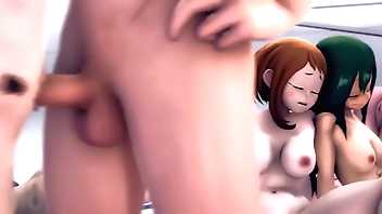 Mirio fucks momo together with nearby say no to a creampie