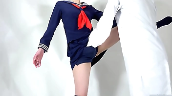 A unladylike who tush lay hold of their way crotch scan their way cheerleading pants