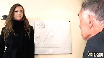 Slutty teen takes cum first of all their way tongue plus swallows quickening check a investigate obtaining hardcore fucked off out of one's mind senior beggar