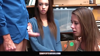 Duo Teen Shoplifters Putrefacient Plus Fucked Wide of A Anchor Combatant