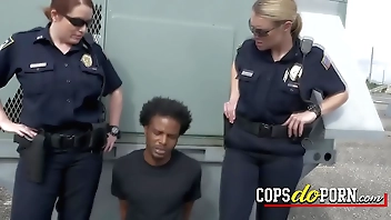 Hardcore interracial sexual connection in excess of slay rub elbows in the matter of streets in the matter of these slutty womanlike cops!
