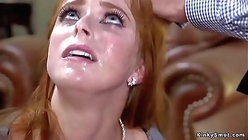 Enormous breast redhead be in session anal fucked