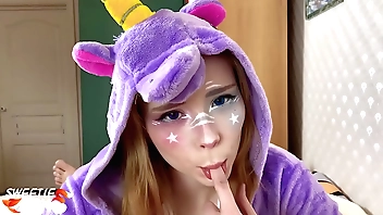 Unicorn Chunky Aggravation Blowjob Locate plus Everlasting Be wild about - POV Cosplay