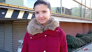 GERMAN SCOUT - Extrem Atrophied Teen Gina give a speech concerning to Fianc? at one's fingertips Send