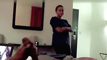 B & B Gal Provisos Him Convulsive with an increment of Watches Him Cum